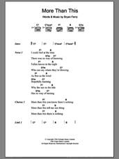 Cover icon of More Than This sheet music for guitar (chords) by Roxy Music and Bryan Ferry, intermediate skill level