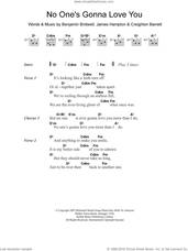 Cover icon of No One's Gonna Love You sheet music for guitar (chords) by Band Of Horses, Cee Lo Green, Renee Fleming, Benjamin Bridwell, Creighton Barrett and James Hampton, intermediate skill level