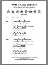 Cover icon of Once In A Very Blue Moon sheet music for guitar (chords) by Nanci Griffith, Dolly Parton, Gene Levine and Patrick Alger, intermediate skill level