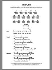Cover icon of The One sheet music for guitar (chords) by Foo Fighters, Chris Shiflett, Dave Grohl, Nate Mendel and Taylor Hawkins, intermediate skill level