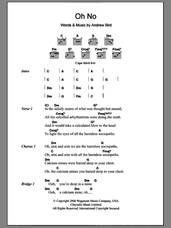 Cover icon of Oh No sheet music for guitar (chords) by Andrew Bird, intermediate skill level