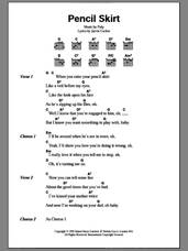 Cover icon of Pencil Skirt sheet music for guitar (chords) by Pulp and Jarvis Cocker, intermediate skill level