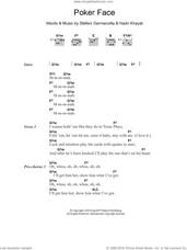 Cover icon of Poker Face sheet music for guitar (chords) by Lady GaGa and Nadir Khayat, intermediate skill level