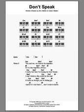 Cover icon of Don't Speak sheet music for piano solo (chords, lyrics, melody) by No Doubt, Eric Stefani and Gwen Stefani, intermediate piano (chords, lyrics, melody)