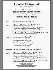 Cover icon of Love Is All Around sheet music for piano solo (chords, lyrics, melody) by Wet Wet Wet, The Troggs and Reg Presley, intermediate piano (chords, lyrics, melody)