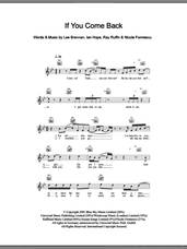 Cover icon of If You Come Back sheet music for voice and other instruments (fake book) , Ian Hope, Lee Brennan, Nicole Formescu and Ray Ruffin, intermediate skill level