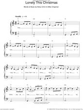 Cover icon of Lonely This Christmas sheet music for piano solo by Mud, Mike Chapman and Nicky Chinn, easy skill level