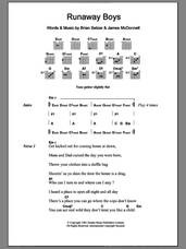 Cover icon of Runaway Boys sheet music for guitar (chords) by Stray Cats, Brian Setzer and James McDonnell, intermediate skill level