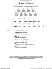 Cover icon of River Of Tears sheet music for guitar (chords) by Eric Clapton and Simon Climie, intermediate skill level