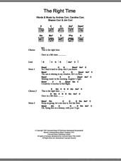 Cover icon of The Right Time sheet music for guitar (chords) by The Corrs, Andrea Corr, Caroline Corr, Jim Corr and Sharon Corr, intermediate skill level