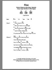 Cover icon of Rise sheet music for guitar (chords) by Gabrielle, Bob Dylan, Ferdy Unger-Hamilton and Ollie Dagois, intermediate skill level