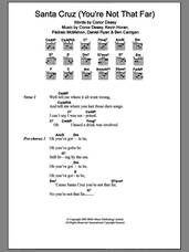 Cover icon of Santa Cruz (you're Not That Far) sheet music for guitar (chords) by The Thrills, Ben Carrigan, Conor Deasy, Daniel Ryan, Kevin Horan and Padraic McMahon, intermediate skill level