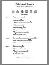 Cover icon of Saints And Sinners sheet music for guitar (chords) by Paddy Casey and Patrick Maher, intermediate skill level