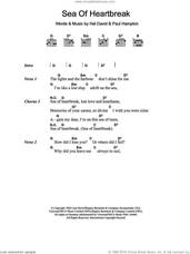 Cover icon of Sea Of Heartbreak sheet music for guitar (chords) by Don Gibson, Hal David and Paul Hampton, intermediate skill level