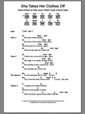 Cover icon of She Takes Her Clothes Off sheet music for guitar (chords) by Stereophonics, Kelly Jones, Richard Jones and Stuart Cable, intermediate skill level