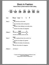 Cover icon of She's In Fashion sheet music for guitar (chords) by Suede, Brett Anderson and Neil Codling, intermediate skill level