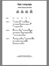 Cover icon of Sign Language sheet music for guitar (chords) by Eric Clapton and Bob Dylan, intermediate skill level