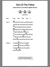 Cover icon of Sins Of The Father sheet music for guitar (chords) by Tom Waits and Kathleen Brennan, intermediate skill level