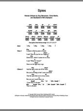 Cover icon of Spies sheet music for guitar (chords) by Coldplay, Chris Martin, Guy Berryman, Jon Buckland and Will Champion, intermediate skill level