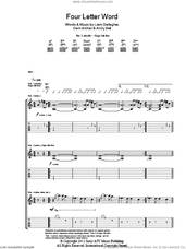 Cover icon of Four Letter Word sheet music for guitar (tablature) by Beady Eye, Andy Bell, Gem Archer and Liam Gallagher, intermediate skill level