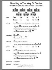 Cover icon of Standing In The Way Of Control sheet music for piano solo (chords, lyrics, melody) by Gossip, Beth Ditto, Hannah Blilie and Nathan Howdeshell, intermediate piano (chords, lyrics, melody)