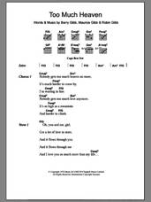 Cover icon of Too Much Heaven sheet music for guitar (chords) by Bee Gees, Barry Gibb, Maurice Gibb and Robin Gibb, intermediate skill level