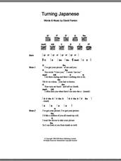 Cover icon of Turning Japanese sheet music for guitar (chords) by The Vapours and David Fenton, intermediate skill level