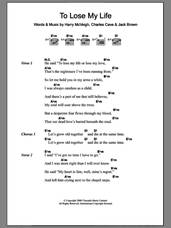 Cover icon of To Lose My Life sheet music for guitar (chords) by White Lies, Charles Cave, Harry McVeigh and Jack Brown, intermediate skill level