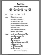 Cover icon of Too Fake sheet music for guitar (chords) by Hockey and Benjamin Grubin, intermediate skill level