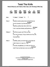 Cover icon of Twist The Knife sheet music for guitar (chords) by Neko Case, John Adams, John Ramberg and Mike Daly, intermediate skill level