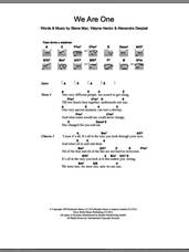 Cover icon of We Are One sheet music for guitar (chords) by Westlife, Alexandre Desplat, Steve Mac and Wayne Hector, intermediate skill level