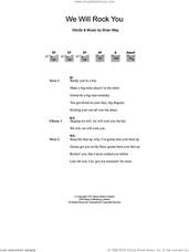 Cover icon of We Will Rock You sheet music for guitar (chords) by Ben Folds Five, Queen and Brian May, intermediate skill level