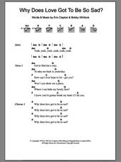 Cover icon of Why Does Love Got To Be So Sad? sheet music for guitar (chords) by Derek And The Dominos, intermediate skill level