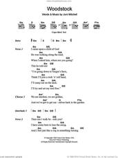 Cover icon of Woodstock sheet music for guitar (chords) by Joni Mitchell and Matthews Southern Comfort, intermediate skill level