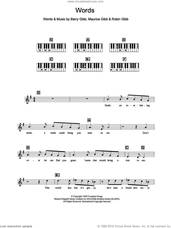 Cover icon of Words sheet music for piano solo (chords, lyrics, melody) by Boyzone, Bee Gees, Barry Gibb, Maurice Gibb and Robin Gibb, intermediate piano (chords, lyrics, melody)