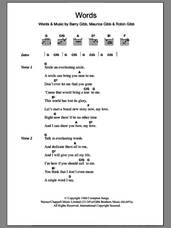 Cover icon of Words sheet music for guitar (chords) by Bee Gees, Boyzone, Barry Gibb, Maurice Gibb and Robin Gibb, intermediate skill level