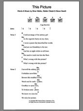 Cover icon of This Picture sheet music for guitar (chords) by Placebo, Brian Molko, Stefan Olsdal and Steve Hewitt, intermediate skill level