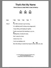 Cover icon of That's Not My Name sheet music for guitar (chords) by The Ting Tings, Jules De Martino and Katie White, intermediate skill level