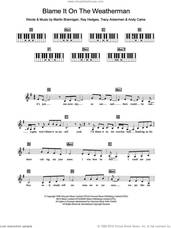 Cover icon of Blame It On The Weatherman sheet music for piano solo (chords, lyrics, melody) by Bewitched, Andy Caine, Martin Brannigan, Ray Hedges and Tracy Ackerman, intermediate piano (chords, lyrics, melody)