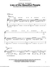 Cover icon of Lies Of The Beautiful People sheet music for guitar (tablature) by Sixx A.M., Darren Ashba, James Michel, John5 and Nikki Sixx, intermediate skill level