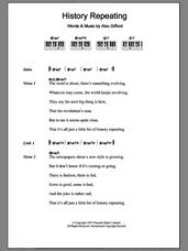 Cover icon of History Repeating sheet music for piano solo (chords, lyrics, melody) by Shirley Bassey, Propellerheads and Alex Gifford, intermediate piano (chords, lyrics, melody)