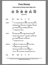 Cover icon of Pure Shores sheet music for guitar (chords) by All Saints, Shaznay Lewis and William Orbit, intermediate skill level