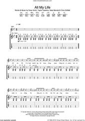 Cover icon of All My Life sheet music for guitar (tablature) by Foo Fighters, intermediate skill level