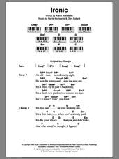 Cover icon of Ironic sheet music for piano solo (chords, lyrics, melody) by Alanis Morissette and Glen Ballard, intermediate piano (chords, lyrics, melody)