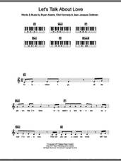 Cover icon of Let's Talk About Love sheet music for piano solo (chords, lyrics, melody) by Celine Dion, Bryan Adams, Eliot Kennedy and Jean-Jacques Goldman, intermediate piano (chords, lyrics, melody)