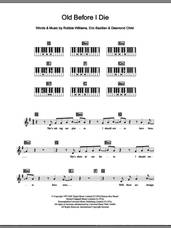 Cover icon of Old Before I Die sheet music for piano solo (chords, lyrics, melody) by Robbie Williams, Desmond Child and Eric Bazilian, intermediate piano (chords, lyrics, melody)