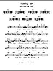 Cover icon of Suddenly I See sheet music for piano solo (chords, lyrics, melody) by KT Tunstall, intermediate piano (chords, lyrics, melody)