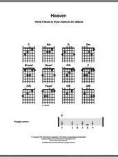 Cover icon of Heaven sheet music for guitar solo (chords) by Bryan Adams and Jim Vallance, easy guitar (chords)