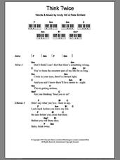 Cover icon of Think Twice sheet music for piano solo (chords, lyrics, melody) by Celine Dion, Andy Hill and Pete Sinfield, intermediate piano (chords, lyrics, melody)
