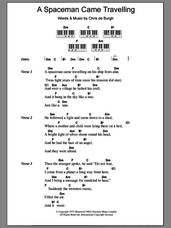 Cover icon of A Spaceman Came Travelling sheet music for piano solo (chords, lyrics, melody) by Chris de Burgh, intermediate piano (chords, lyrics, melody)